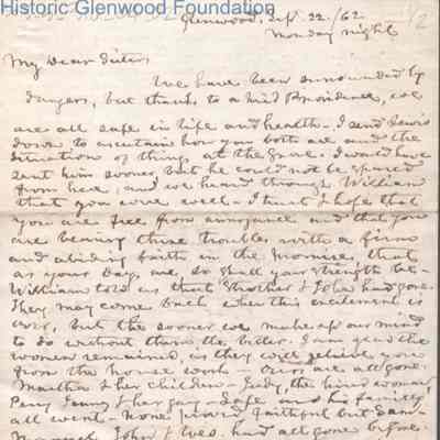 Judge George Summers to sisters, Sep 22, 1862