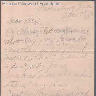 George W. Summers from William D. Woodbridge, Dec 18, 1886