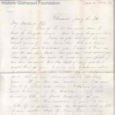 Lucy W. Summers from Lewis Summers, Jan 6, 1870