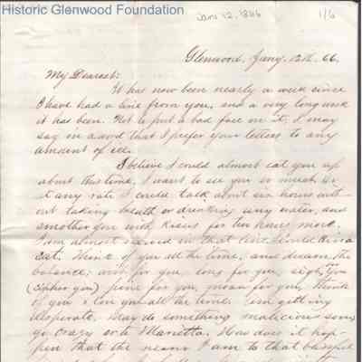 Lucy W. Summers from Lewis Summers, Jan 12, 1866