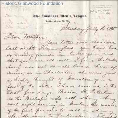 Lucy W. Summers from George W. Summers, Jul 16, 1905