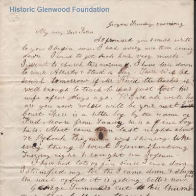 Judge George Summers from Lewis Summers, Oct 1853