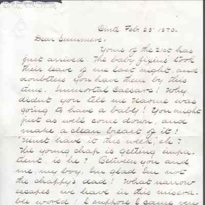 Lewis Summers from Robert S. Fulton, Feb 23, 1870