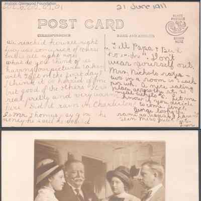 Postcard to Elizabeth S. Quarrier from Lucy S. Quarrier, Jun 21, 1911