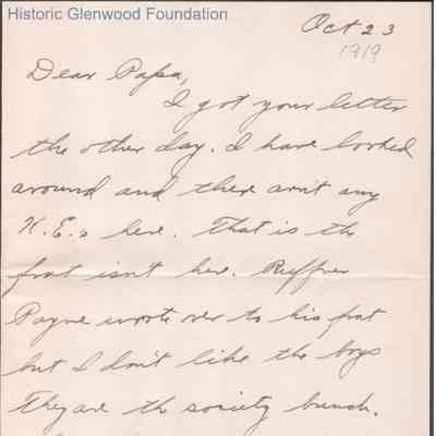 Russell G. Quarrier from Alexander W. Quarrier, Oct 23, 1919