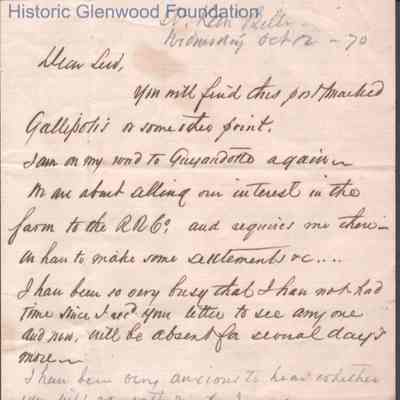 Lewis Summers from William S. Laidley, Oct 12, 1870