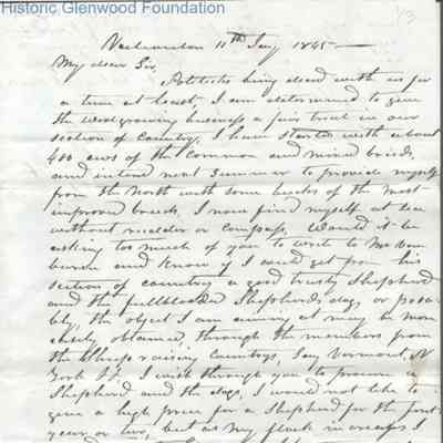 Judge George Summers from Col. John Lewis, Jan 11, 1845