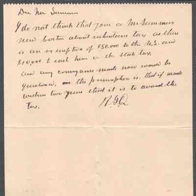 Lewis Summers from Russell G. Quarrier, no date