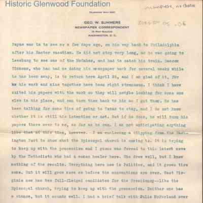 Lucy W. Summers from George W. Summers