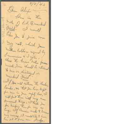 Lewis Summers, Jr. to Alexander W. Quarrier, Aug 8, 1943