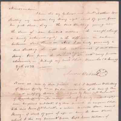 James Wilson Slave Sale to James C. McFarland, Jan 27, 1832