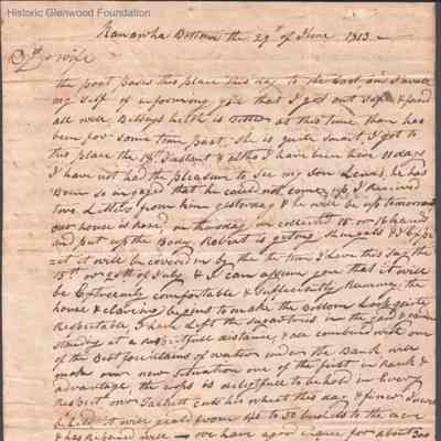 Col. George W. Summers, correspondence to "wife," 1813