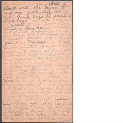 Postcard to Lewis Summers from Lucy W. Summers, no date