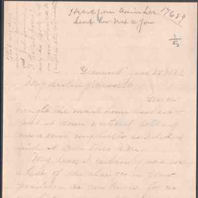 Russell G. Quarrier from Elizabeth S. Quarrier, Jun 25, 1889