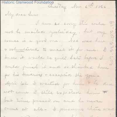 Lewis Summers from Lucy W. Summers, Nov 6, 1866