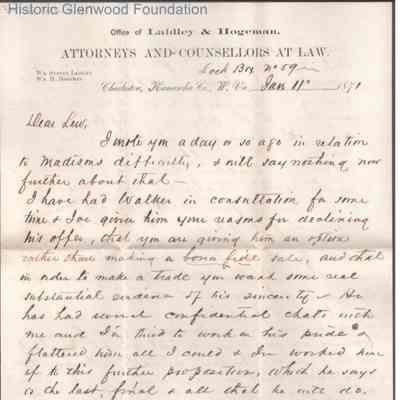 Lewis Summers from William S. Laidley, Jan 11, 1871