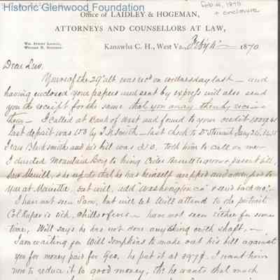Lewis Summers from William S. Laidley, Feb 4, 1870