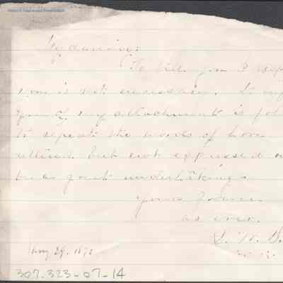 Lewis Summers from Lucy W. Summers, Jan 29, 1870