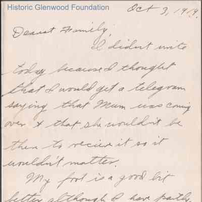 Lucy S. Quarrier & Elizabeth G. Quarrier from Alexander W. Quarrier, Oct 3, 1919