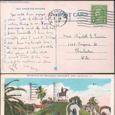 Postcard to Elizabeth G. Quarrier from Lucy S. Quarrier, Feb 16, 1931