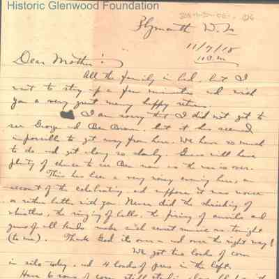 Lucy W. Summers from Lewis Summers Jr, November 7, 1918