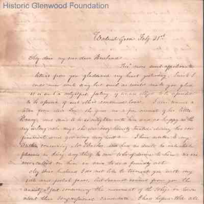 Judge George Summers from Amacetta Laidley Summers, Feb 21, 1843
