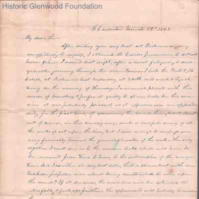 Judge Lewis Summers from Ezra Walker, Mar 15, 1843