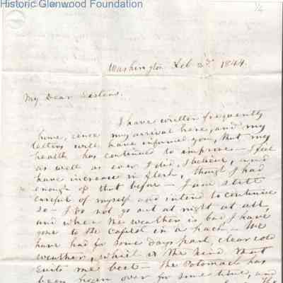 Judge George Summers to sisters, Feb 29, 1844