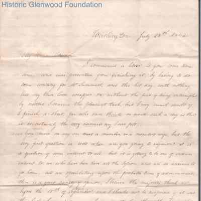 Amacetta Laidley Summers to "Cousin," probably Anna Maria "Mary" Laidley, Jul 28, 1842
