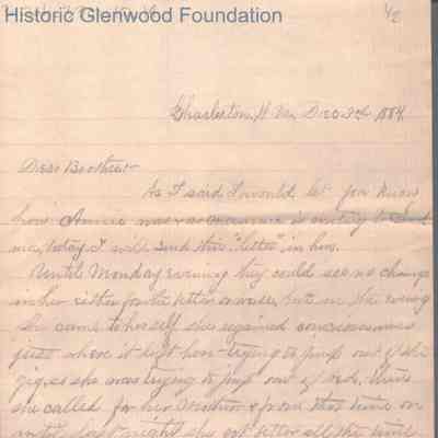 George W. Summers from Elizabeth S. Quarrier, Dec 3, 1884