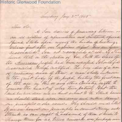 Judge George Summers from Samuel Price, Jan 2, 1845