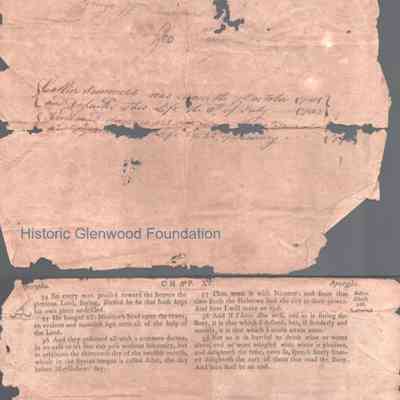 Summers family genealogy notes from family Bible, no date