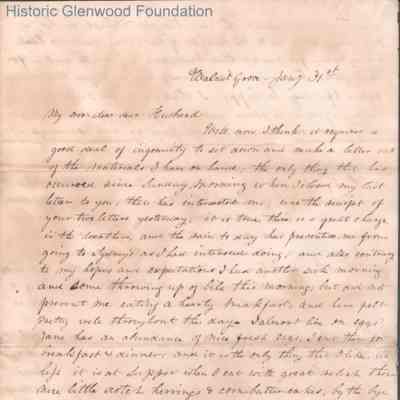 Judge George Summers from Amacetta Laidley Summers, Jan 31, 1843