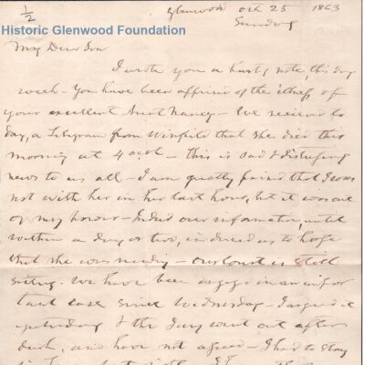 Lewis Summers from Judge George Summers, Oct 25, 1863