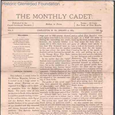 Kanawha Military Institute Monthly Cadet, Jan 12, 1883