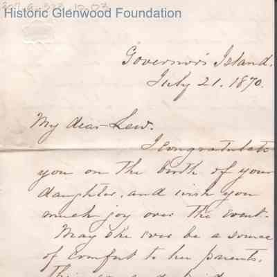 Lewis Summers from Theodore T. S. Laidley, Jul 21, 1870