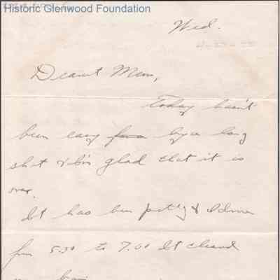 Elizabeth S. Quarrier from Alexander W. Quarrier, Apr 27, 1922