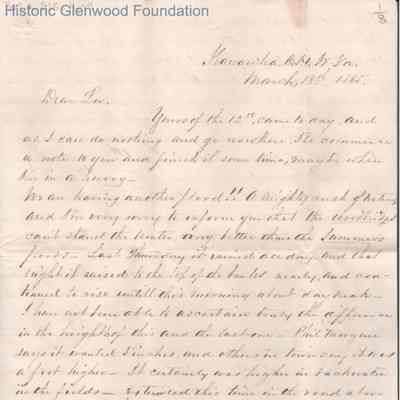 Lewis Summers from William S. Laidley, Mar 18, 1865
