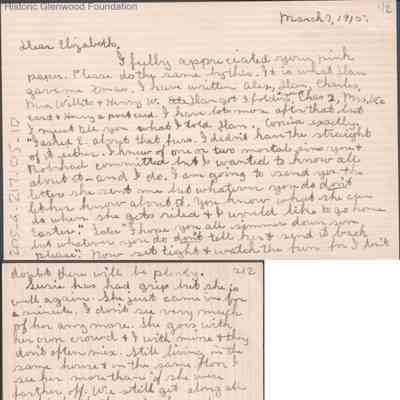 Elizabeth G. Quarrier from Lucy S. Quarrier, Mar 7, 1915