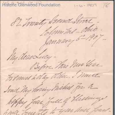 Lucy W. Summers from Julia Brooks, Jan 6, 1907