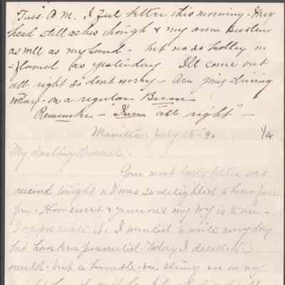 Russell G. Quarrier from Elizabeth S. Quarrier, Jul 28, 1890