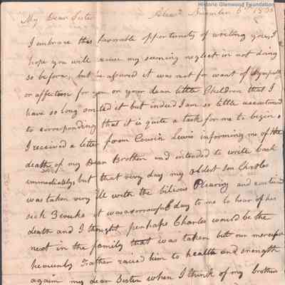 Sydney Lucy Summers Summers from Eleanor Fox, Nov. 5, 1835