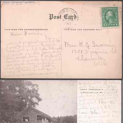 Postcard to Elizabeth S. Quarrier from Lucy S. Quarrier, Jul 14, 1917