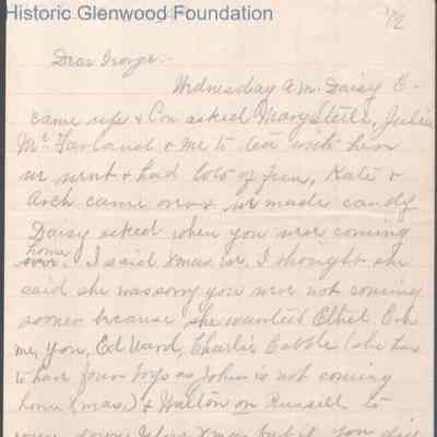 George W. Summers from Elizabeth S. Quarrier, no date