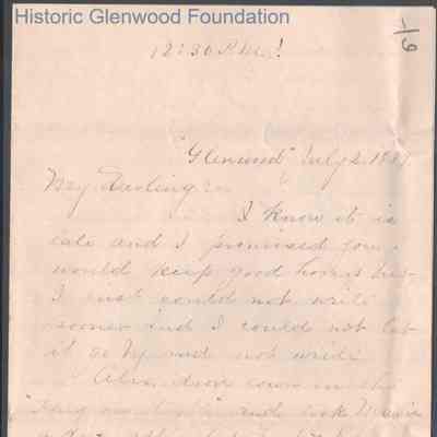 Russell G. Quarrier from Elizabeth S. Quarrier, Jul 2, 1889