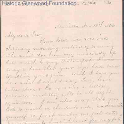 Lewis Summers from Lucy W. Summers, Nov 12, 1866