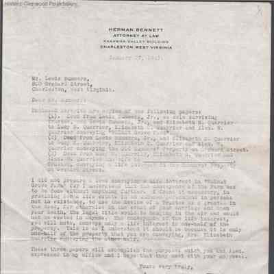 Lewis Summers, Jr. from Herman Bennett, Jan 27, 1943