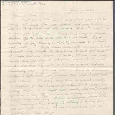 Elizabeth S. Quarrier from Russell G. Quarrier, Jan 20, 1922