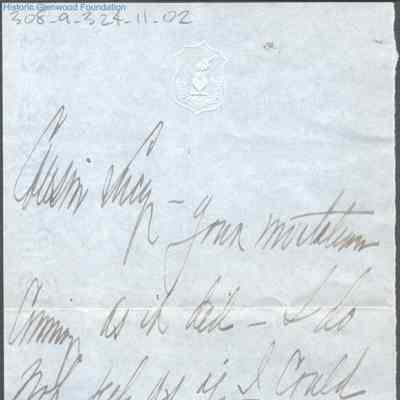 Lucy W. Summers from Mary L. Laidley, no date