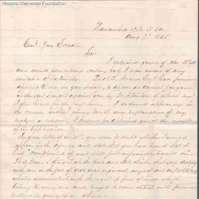 Judge George Summers to Gen. John Echols, Aug 7, 1865